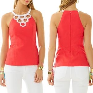 Lilly Pulitzer Annabelle Top Coral Size 0